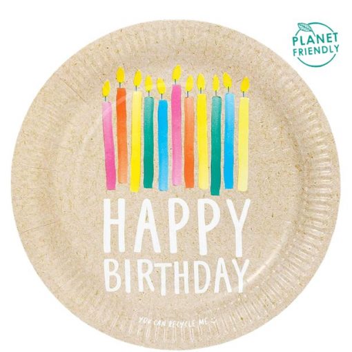 Eco-Friendly Happy Birthday Candles Plates