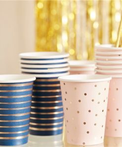 Navy & Pink Paper Party Cups