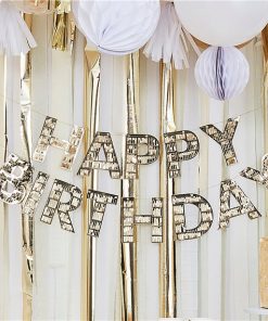 Gold Fringe Happy Birthday Bunting