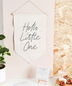 Hello Little One Baby Shower Canvas Sign & Comment Cards