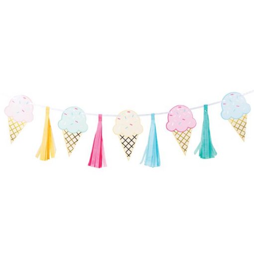 Ice Cream Foil Tassel Garland Decoration