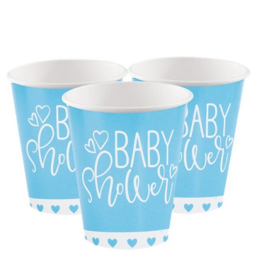 Blue Hearts Printed Baby Shower Paper Cups