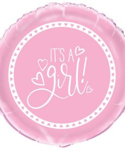 Pink Hearts Baby Shower Balloon