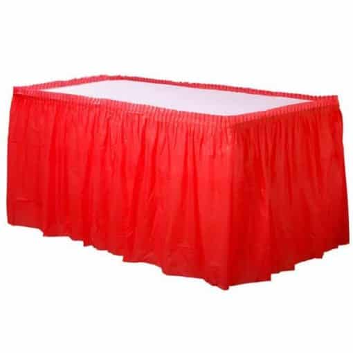 Red Plastic Table Skirt