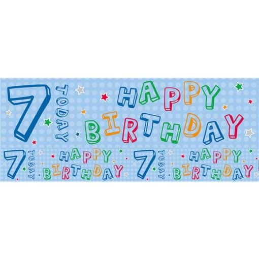 Blue 7th Birthday Foil Banner