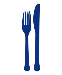 Dark Blue Reusable Plastic Cutlery Set