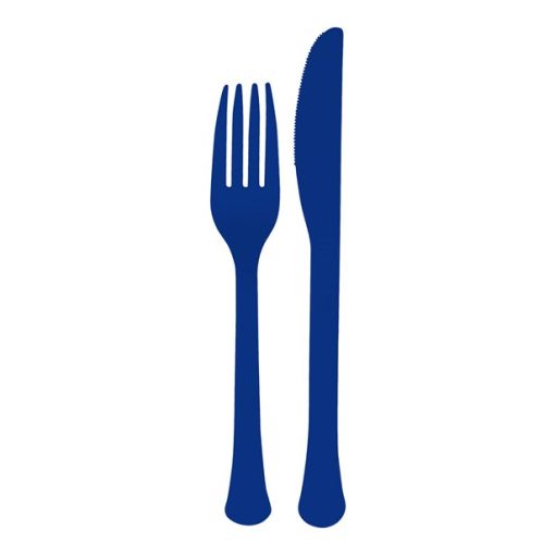 Dark Blue Reusable Plastic Cutlery Set