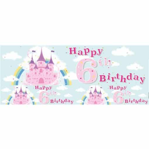 Fairytale Castle 6th Birthday Foil Banner
