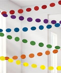 Rainbow Glitter Hanging String Decorations