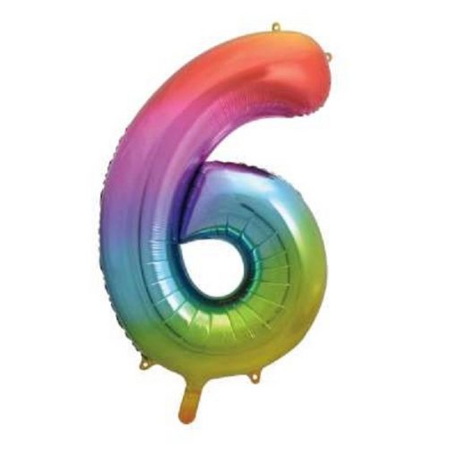 Rainbow Number Balloons