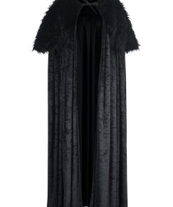 Furry Black Cloak Adult Fancy Dress Costume - Game of Thrones