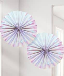 Iridescent Paper Fan Decorations