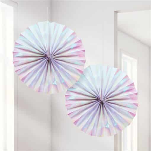 Iridescent Paper Fan Decorations