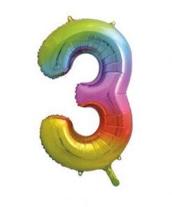 Number Age 3 Giant Rainbow Balloon