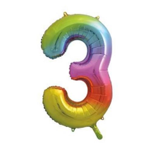 Number Age 3 Giant Rainbow Balloon