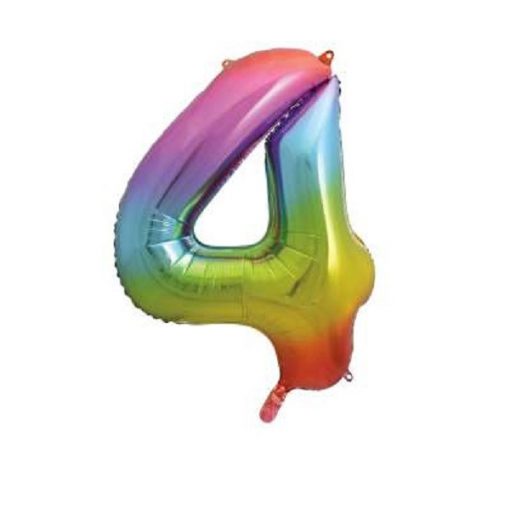 Number Age 4 Giant Rainbow Balloon