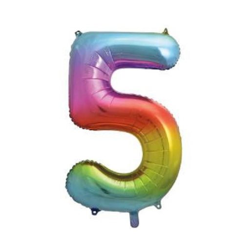 Number Age 5 Giant Rainbow Balloon