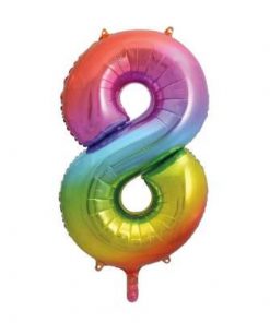 Number Age 8 Giant Rainbow Balloon