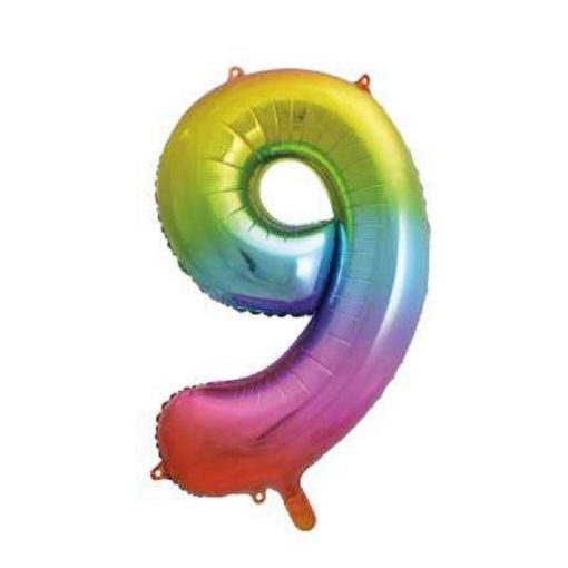 Number Age 9 Giant Rainbow Balloon