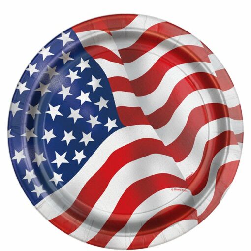 USA Flag Paper Plates - 22cm