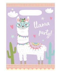 Llama Party Time Plastic Loot Bags