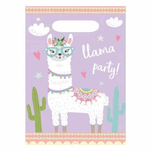 Llama Party Time Plastic Loot Bags