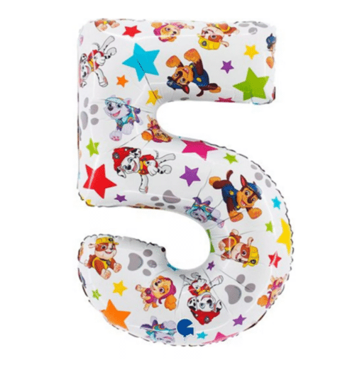 Paw Patrol Number 5 Shaped Balloon