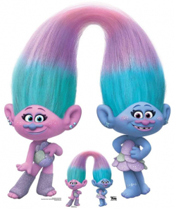 Trolls Satin and Chenile Sisters Trolls World Tour Cardboard Cutout