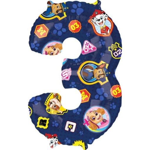 Paw Patrol Number 3 Shaped Balloon