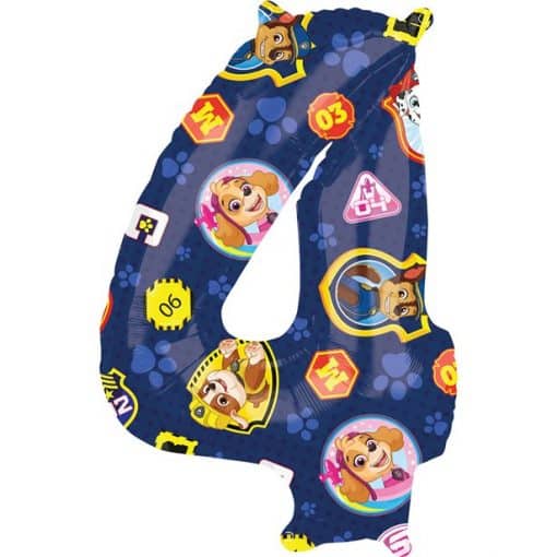 Paw Patrol Number 4 Shaped Balloon