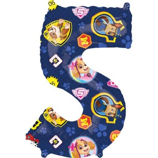 Paw Patrol Number 5 Shaped Balloon