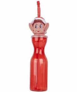 Elf Head Plastic Drinking Bottle