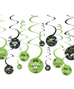 Level Up Gaming Party Swirls Decorations