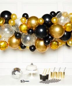 Gold & Blaack Balloon Arch Garland