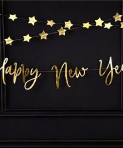 Happy New Year Gold Foil Banner