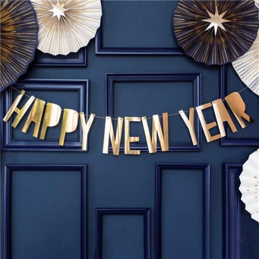 Happy New Year Gold Foil Banner