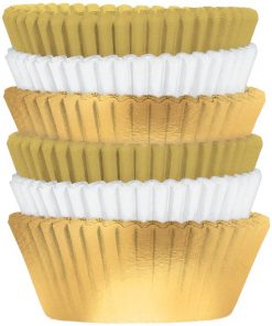 Gold, Bronze & White Cupcake Cases