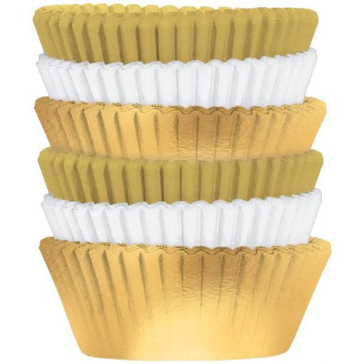 Gold, Bronze & White Cupcake Cases