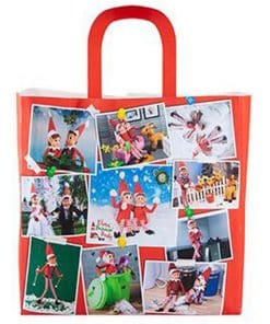 Naughty Elf Collage Woven Bag