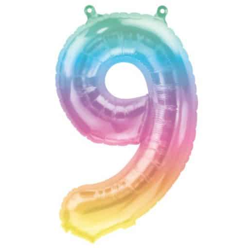 Pastel Ombre Number 9 Balloon