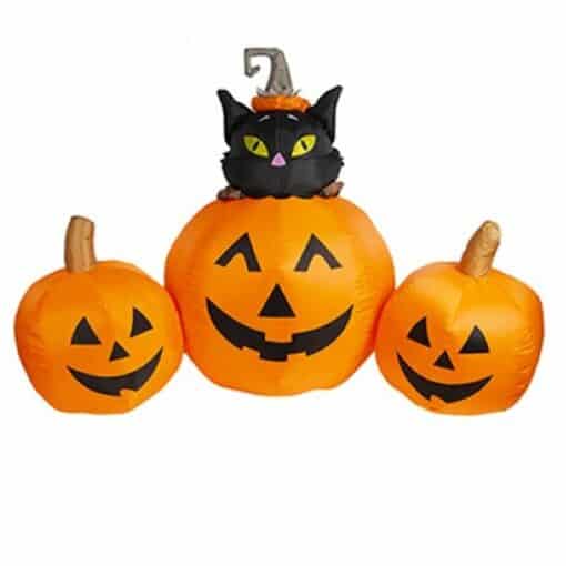 Halloween Inflatable Pumpkins With Black Cat