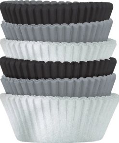 Silver, Black & White Cupcake Cases