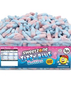 Sweetzone Halal Fizzy Blue Bottles Tub of Sweets