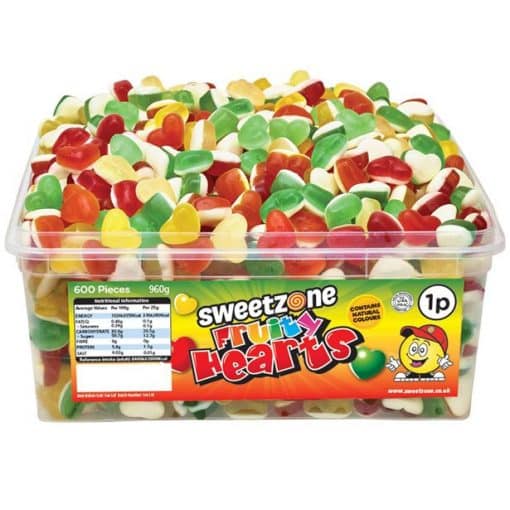 Sweetzone Halal Fruity Hearts Tub of Sweets