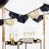 Black & Gold Scalloped Fringe Garland