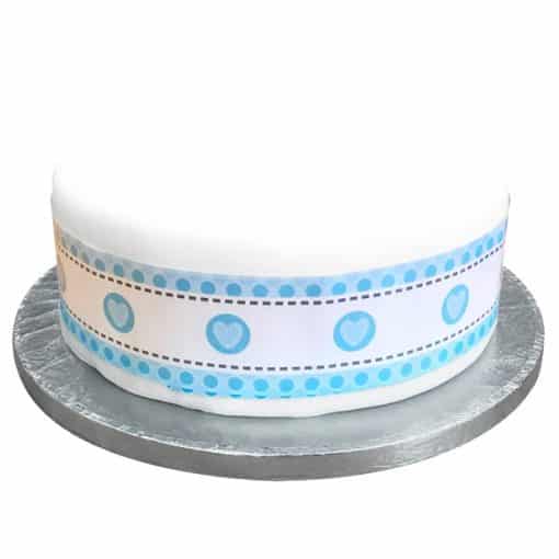 Blue Heart Stitch Cake Frill