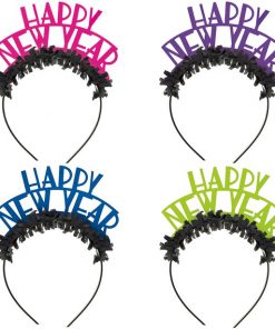 Happy New Year Brightly Colour Fringed Headbands