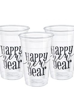 Happy New Year Clear Plastic Party Cups