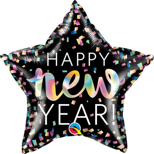 Happy New Year Neon Iridescent Star