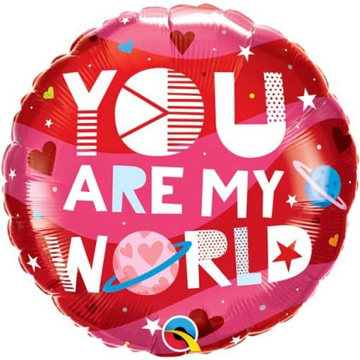 You Are My World Valentines Balloon